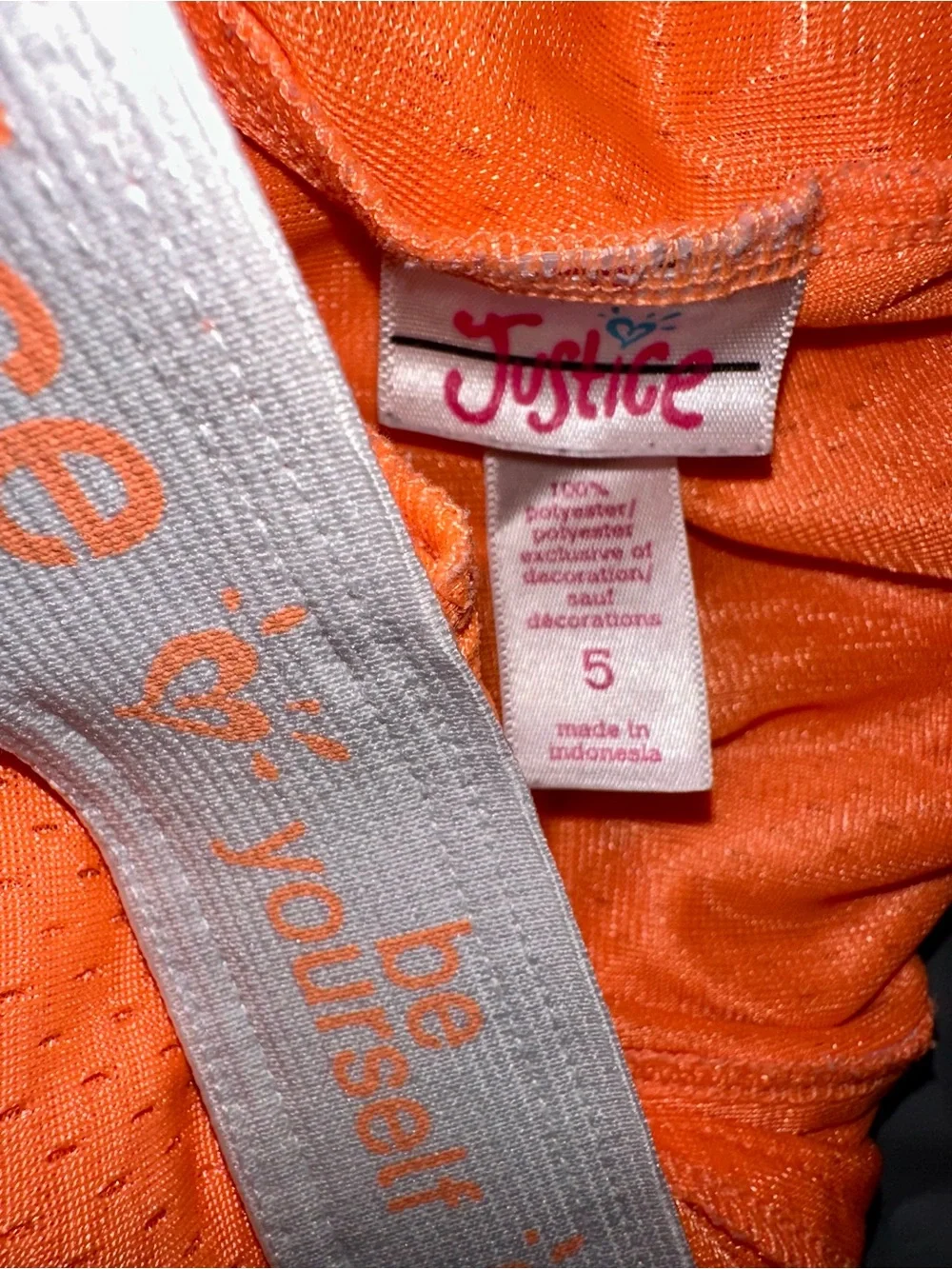 Justice Bright Orange Girls Athletic Shorts